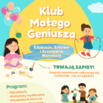 Klub Małego Geniusza – kreatywne zajęcia edukacyjne dla dzieci w Warszawie przy Żeromskiego 1, organizator Harmonia
