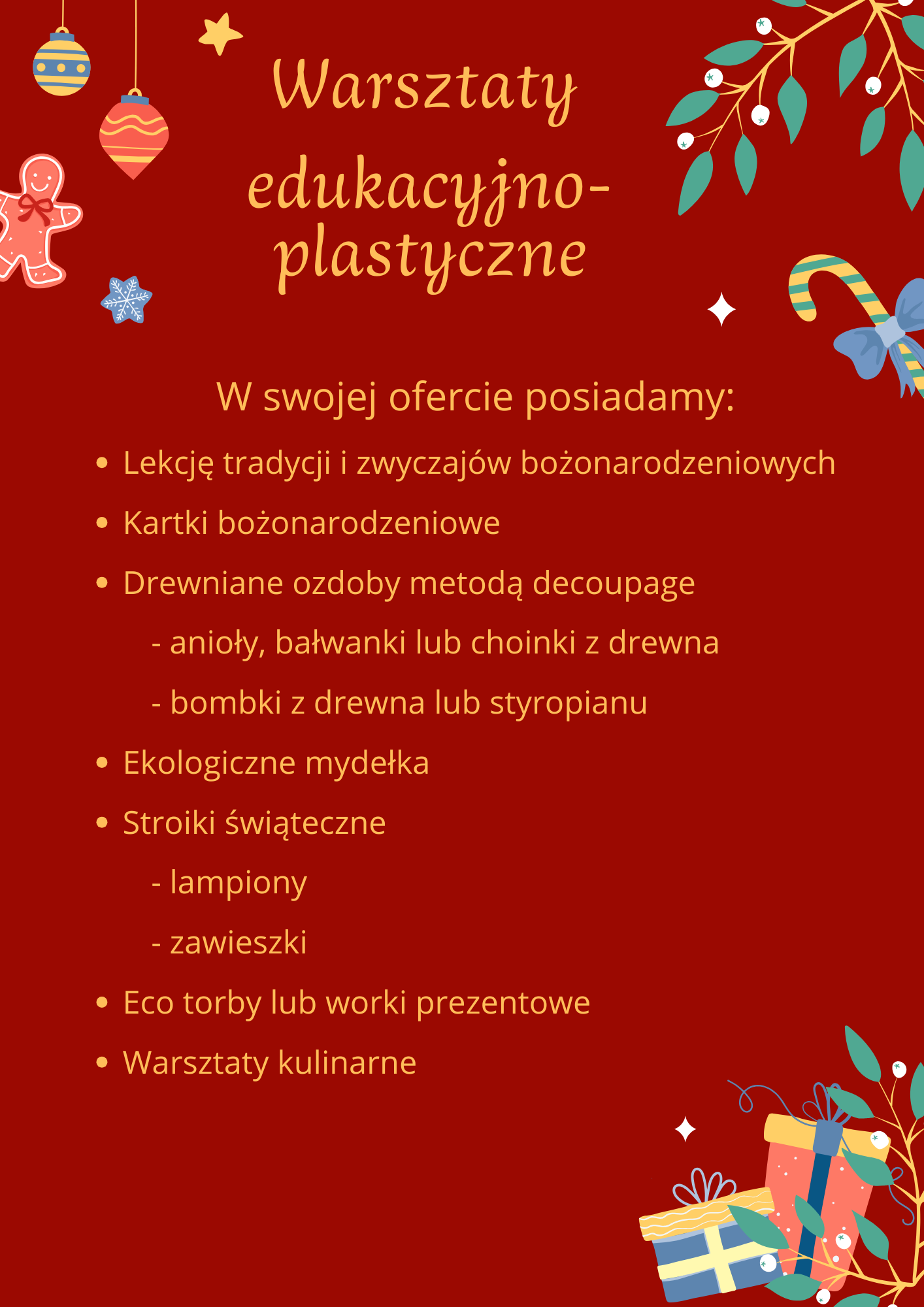 Warsztaty bożonarodzeniowe dla dzieci w Warszawie – kreatywne zajęcia świąteczne organizowane przez firmę Harmonia